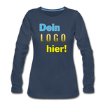 Frauen Premium Langarm Shirt - Beispiel-Logo - Navy