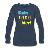 Frauen Premium Langarm Shirt - Beispiel-Logo - Navy