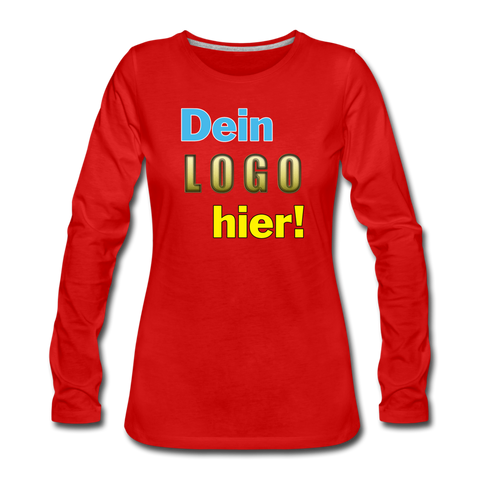 Frauen Premium Langarm Shirt - Beispiel-Logo - Rot