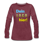 Frauen Premium Langarm Shirt - Beispiel-Logo - Bordeauxrot meliert