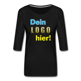 Frauen Premium 3/4-Arm T-Shirt - Beispiel-Logo - Schwarz