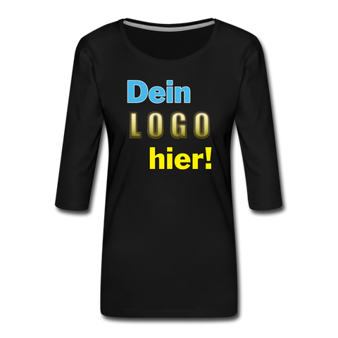 Frauen Premium 3/4-Arm T-Shirt - Beispiel-Logo - Schwarz