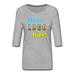 Frauen Premium 3/4-Arm T-Shirt - Beispiel-Logo - Grau meliert