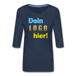 Frauen Premium 3/4-Arm T-Shirt - Beispiel-Logo - Navy