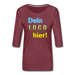 Frauen Premium 3/4-Arm T-Shirt - Beispiel-Logo - Bordeauxrot meliert