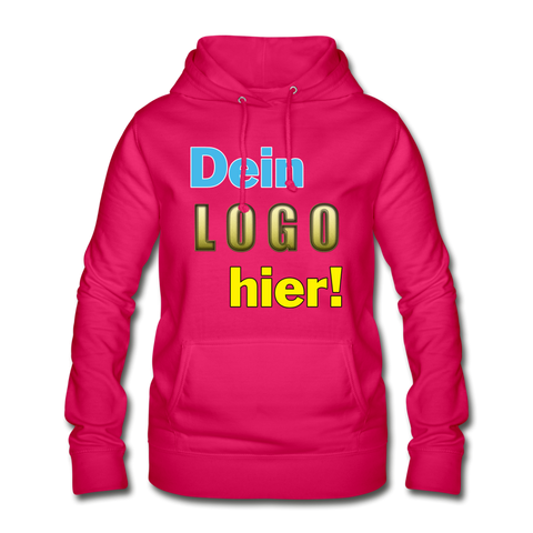 Frauen Hoodie von AWDis Just Hoods - Beispiel-Logo - dunkles Pink