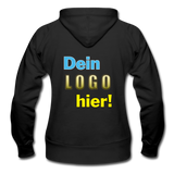 Frauen Heavyweight Hoodie Jacke von Gildan - Beispiel-Logo - Schwarz