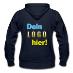 Frauen Heavyweight Hoodie Jacke von Gildan - Beispiel-Logo - Navy