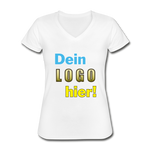 Frauen Classic V-Ausschnitt T-Shirt von Gildan - Beispiel-Logo - Weiß