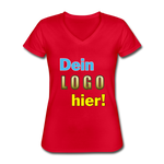 Frauen Classic V-Ausschnitt T-Shirt von Gildan - Beispiel-Logo - Rot