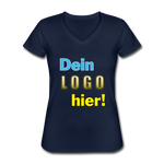 Frauen Classic V-Ausschnitt T-Shirt von Gildan - Beispiel-Logo - Navy