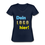 Frauen Classic V-Ausschnitt T-Shirt von Gildan - Beispiel-Logo - Navy