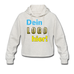 Frauen Cropped Hoodie - Beispiel-Logo - Beige meliert