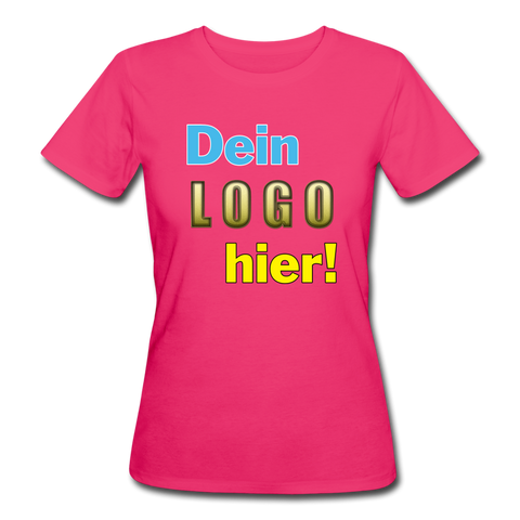 Frauen Bio T-Shirt von Continental Clothing - Beispiel-Logo - Neon Pink