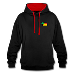 Unisex Kontrastfarbe Hoodie von AWDis Just Hoods - AKB-Logo - Schwarz/Rot