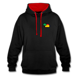 Unisex Kontrastfarbe Hoodie von AWDis Just Hoods - AKB-Logo - Schwarz/Rot