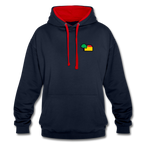 Unisex Kontrastfarbe Hoodie von AWDis Just Hoods - AKB-Logo - Navy/Rot