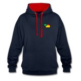 Unisex Kontrastfarbe Hoodie von AWDis Just Hoods - AKB-Logo - Navy/Rot