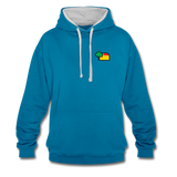 Unisex Kontrastfarbe Hoodie von AWDis Just Hoods - AKB-Logo - Pfauenblau/Grau meliert