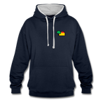 Unisex Kontrastfarbe Hoodie von AWDis Just Hoods - AKB-Logo - Navy/Grau meliert