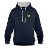 Unisex Kontrastfarbe Hoodie von AWDis Just Hoods - AKB-Logo - Navy/Grau meliert