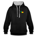 Unisex Kontrastfarbe Hoodie von AWDis Just Hoods - AKB-Logo - Schwarz/Grau meliert