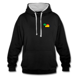 Unisex Kontrastfarbe Hoodie von AWDis Just Hoods - AKB-Logo - Schwarz/Grau meliert