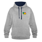 Unisex Kontrastfarbe Hoodie von AWDis Just Hoods - AKB-Logo - Grau meliert/Navy