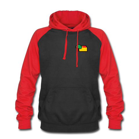 Unisex Baseball Hoodie von AWDis Just Hoods - AKB-Logo - Schwarz/Rot