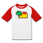 Kinder Baseball T-Shirt von B&C - AKB-Logo - Weiß/Rot