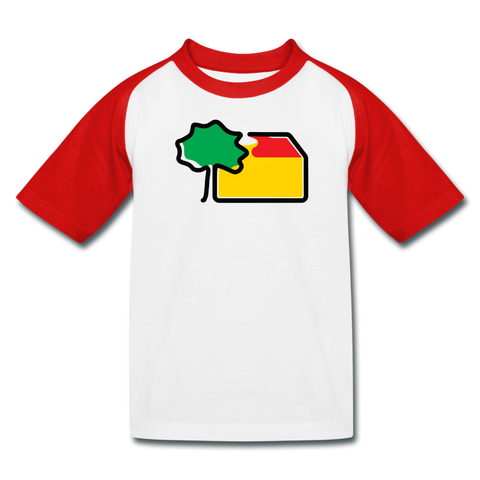 Kinder Baseball T-Shirt von B&C - AKB-Logo - Weiß/Rot