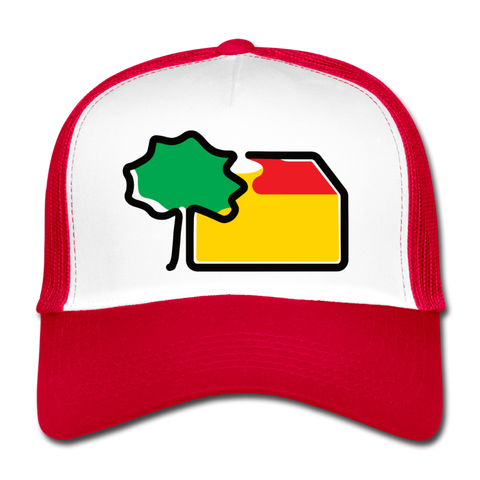 Trucker Cappy von Beechfield - AKB-Logo - Weiß/Rot