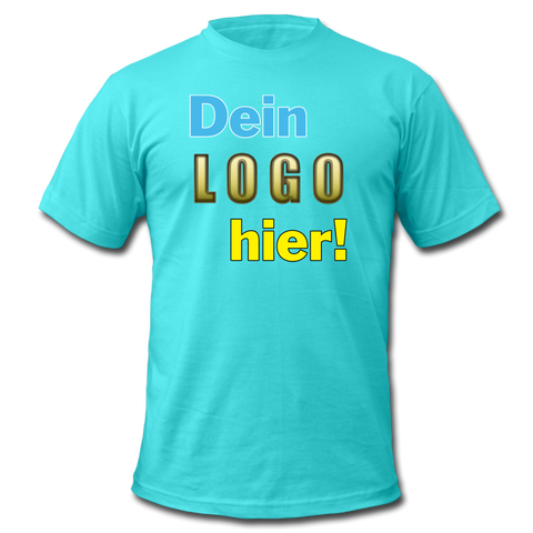 Männer T-Shirt von Bella+Canvas - Beispiel-Logo - Türkis