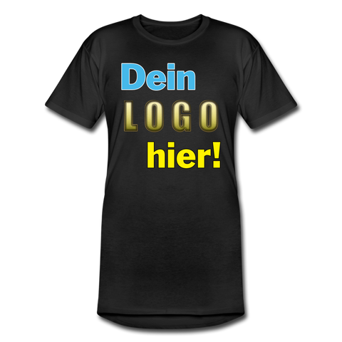 Männer Long Body Urban Tee von Bella+Canvas - Beispiel-Logo - Schwarz