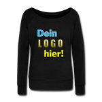 Frauen Boot-Ausschnitt Langarm Top von Bella+Canvas - Beispiel-Logo - Schwarz