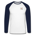 Männer Baseballshirt Langarm von Fruit of the Loom - ADR-Logo - Weiß/Navy