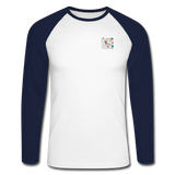 Männer Baseballshirt Langarm von Fruit of the Loom - ADR-Logo - Weiß/Navy