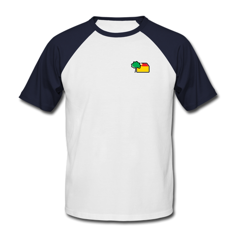 Männer Baseball T-Shirt von Fruit of the Loom - AKB-Logo - Weiß/Navy