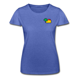 Frauen T-Shirt von Fruit of the Loom - AKB-Logo - Blau meliert