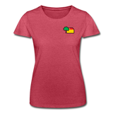 Frauen T-Shirt von Fruit of the Loom - AKB-Logo - Rot meliert