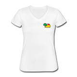 Frauen Classic V-Ausschnitt T-Shirt von Gildan - AKB-Logo - Weiß