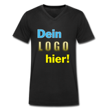 Männer Bio V-Ausschnitt T-Shirt von STANLEY/STELLA - Beispiel-Logo - Schwarz