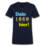 Männer Bio V-Ausschnitt T-Shirt von STANLEY/STELLA - Beispiel-Logo - Navy