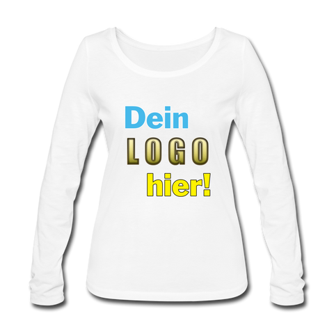 Frauen Bio Langarm Shirt von STANLEY/STELLA - Beispiel-Logo - Weiß