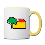 Kontrast-Tasse von Print Equipment - AKB-Logo - Weiß/Gelb