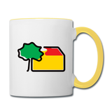 Kontrast-Tasse von Print Equipment - AKB-Logo - Weiß/Gelb