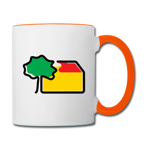 Kontrast-Tasse von Print Equipment - AKB-Logo - Weiß/Orange