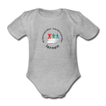 Baby Bio-Kurzarm-Body - ADHSS-LOGO - Grau meliert