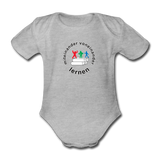 Baby Bio-Kurzarm-Body - ADHSS-LOGO - Grau meliert