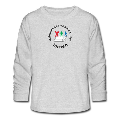 Teenager Langarmshirt von Fruit of the Loom - ADHSS-LOGO - Grau meliert